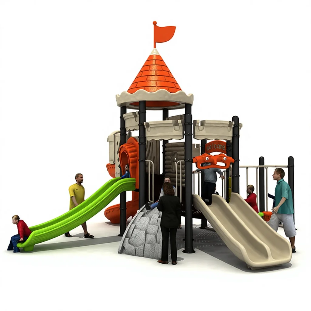China Factory Outdoor Plastic LLDPE Kids Slide Castle for Garden School Amusement Park Equipment Educational Outdoor Playground