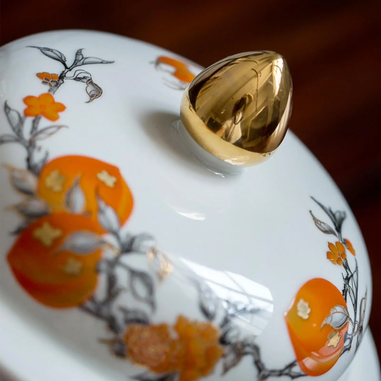 Porcelain Ginger Jar Storage Jar Airtight Lid Tea Storage Tank Handicraft Home