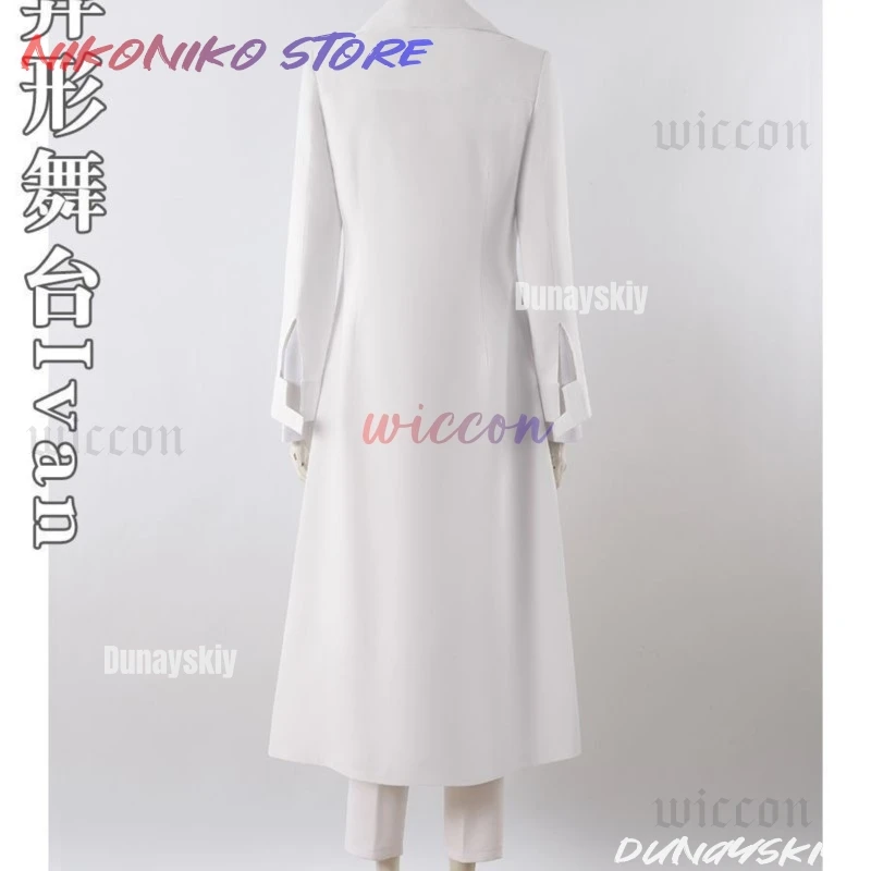 R6 إيفان تأثيري الغريبة المرحلة أنيمي الأبيض الحزن تأثيري شعر مستعار أسود لعب الأدوار السراويل حزام هالوين كرنفال طقم ملابس