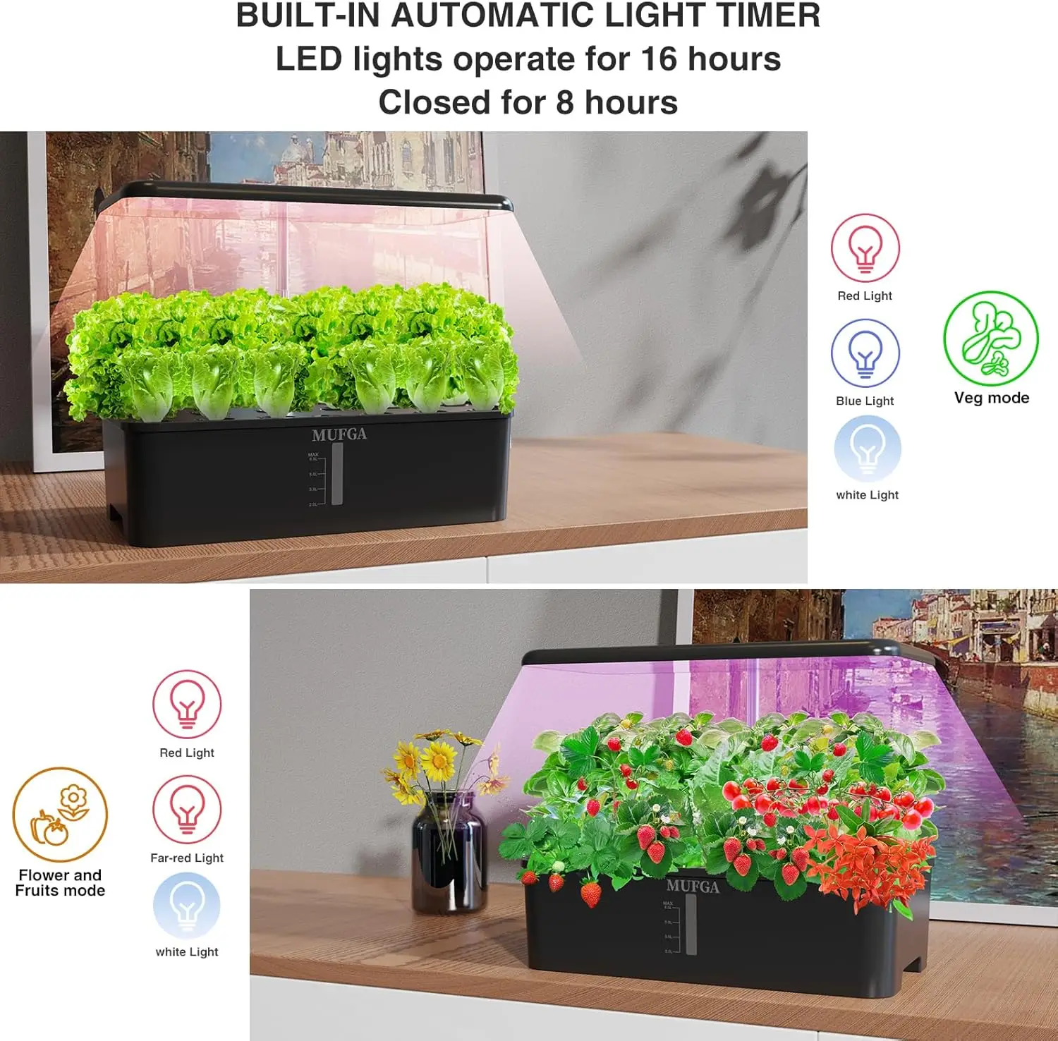 Imagem -06 - Indoor Hydroponics Sistema Crescente Jardim de Ervas Sistema de Jardinagem com Led Crescer a Luz Kit de Germinação de Plantas 18 Vagens sem Sementes