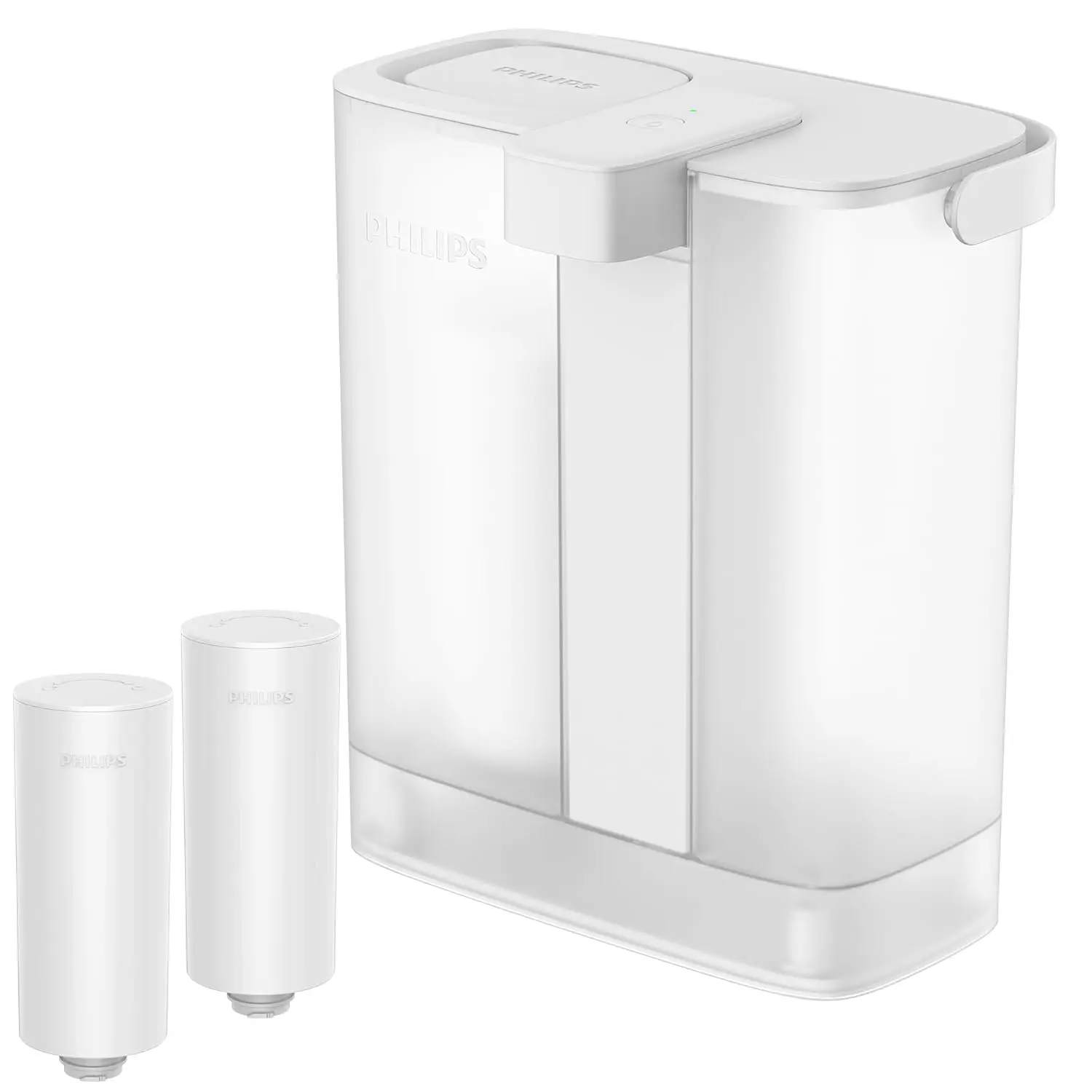 Rechargeable Water Dispenser with 2 Plus Filters, 3L 12 Cups Countertop Filtered Water Purifier Jug for Tap Water