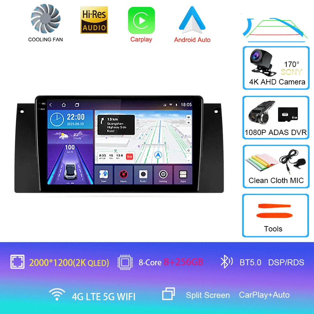 Android Autoradio 15 Voor BMW X5 E39 E53 1999-2006 Multimedia Video Player Stereo Navigatie GPS Geen 2din 2 din dvd