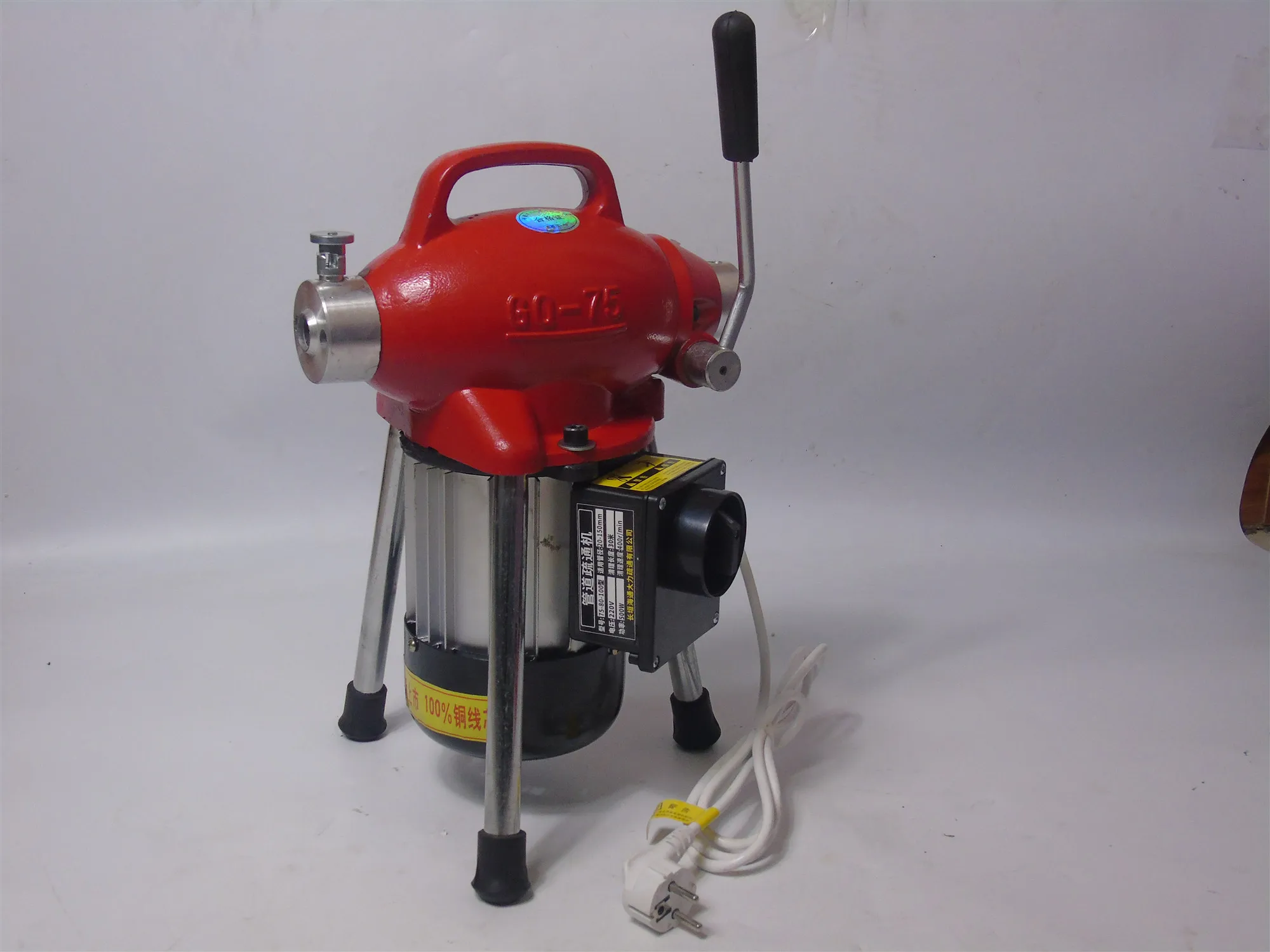 Snake Sewer Pipe Drain Cleaning Machine / Electric Drain Cleaning