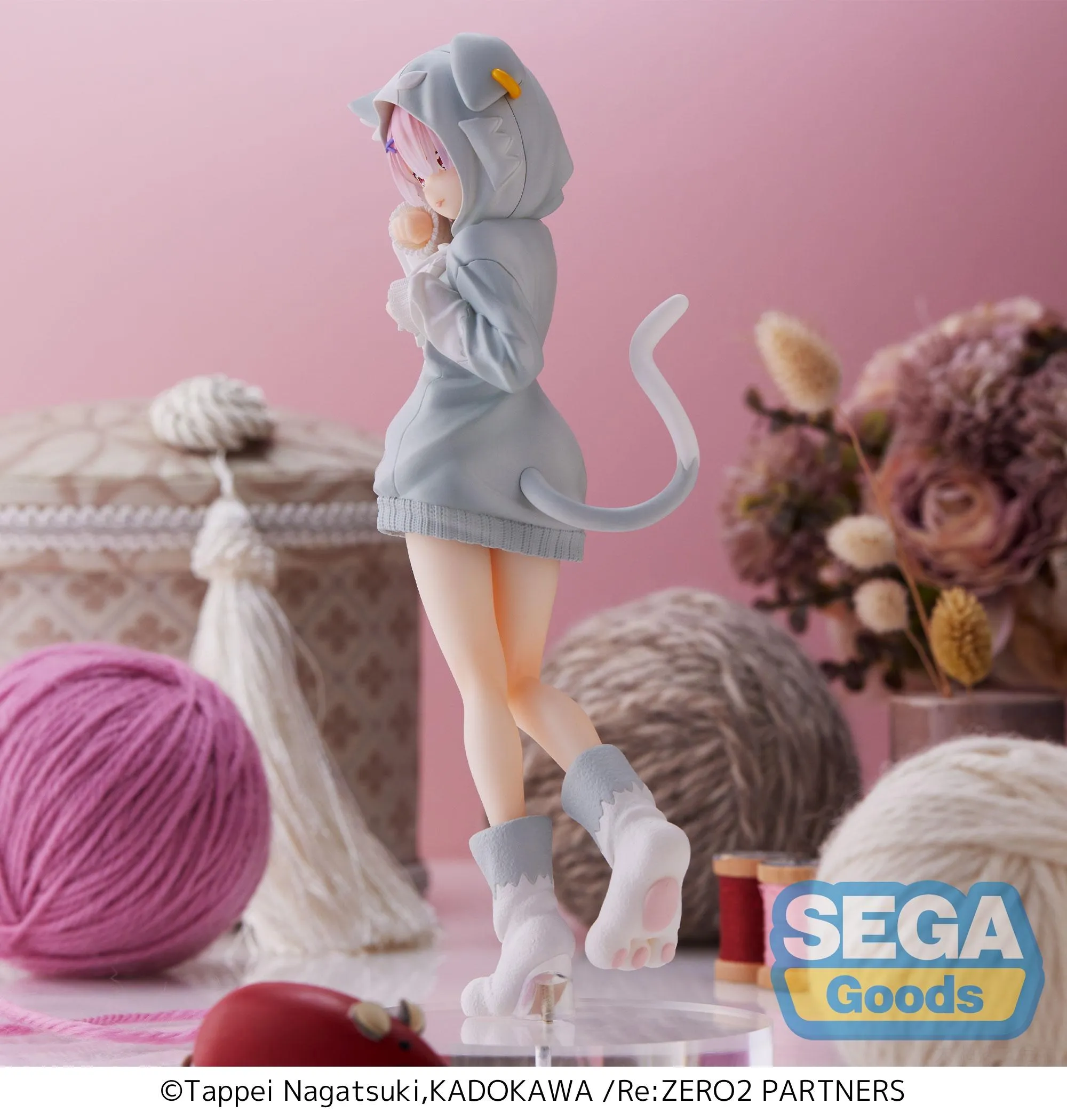 18CM Cute Anime Rem Emilia Cat RE: Zero Starting Life In Another World Figure Different Color Version Static Toys Japanese Dolls view 5
