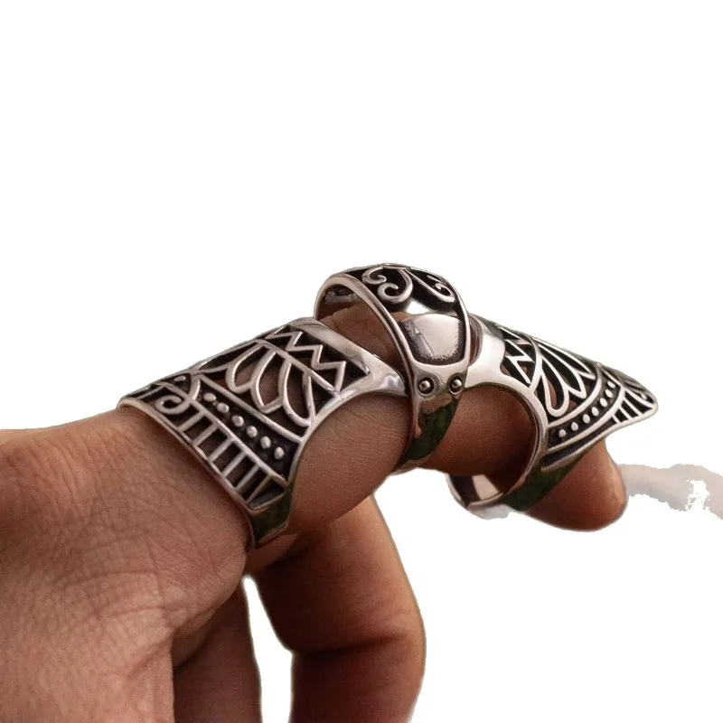 2026 Stage Style Hollow Joint Ring Mythical Battle Armor Ring Stage Style Praising Trend Accessory for Performers