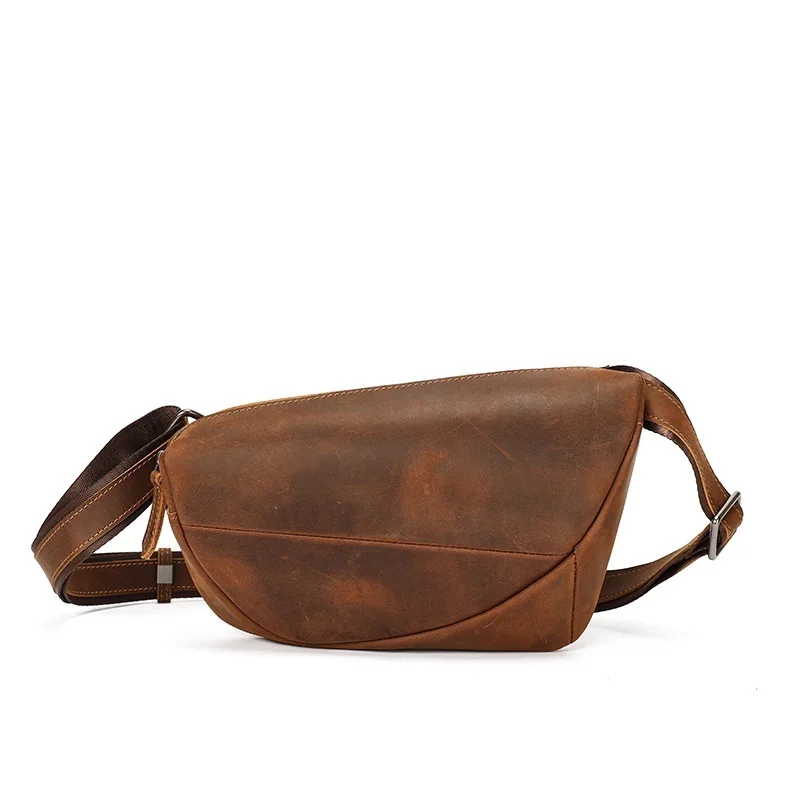 

MVA Men's Genuine Leather Waist Bag Vintage Fashion Shoulder Fanny Pack Large Capacity Crossbody Satchel Purse for Men