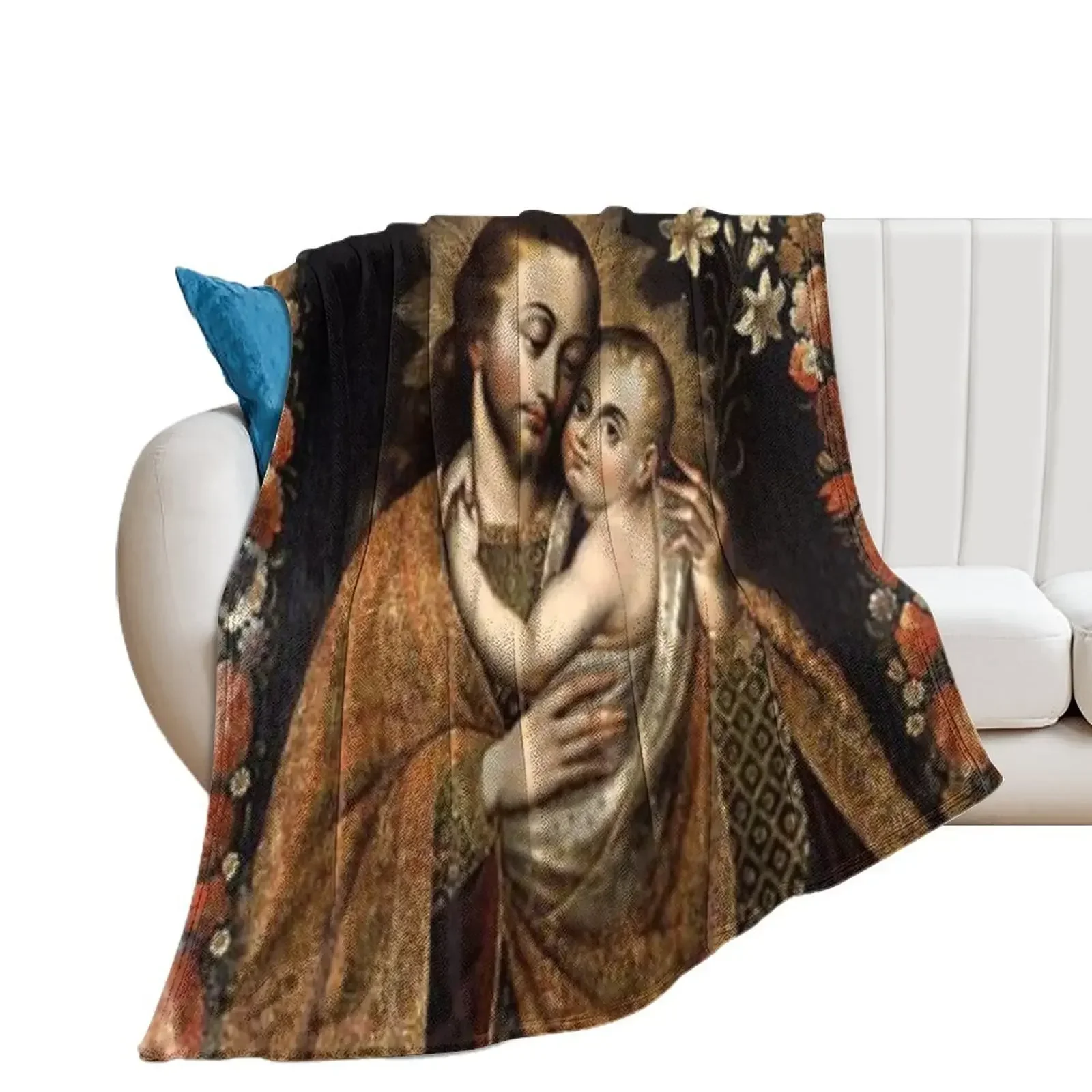 

Year of St. Joseph: Saint Joseph and Jesus Throw Blanket Nap Bed Fashionable Blankets