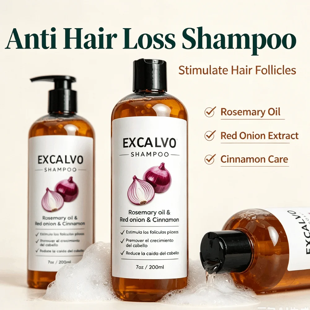 200ml Rosemary & Red Onion Anti Hair Loss Shampoo Deeply Cleanses Repair Damaged Dry Moisturizing Oil Control Nourish Hair Care