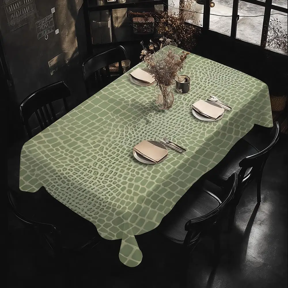 Textured Crocodile Skin Print Table Cloth Home Party Picnic Dining Room Kitchen Desktop Dust-proof Decorative Table