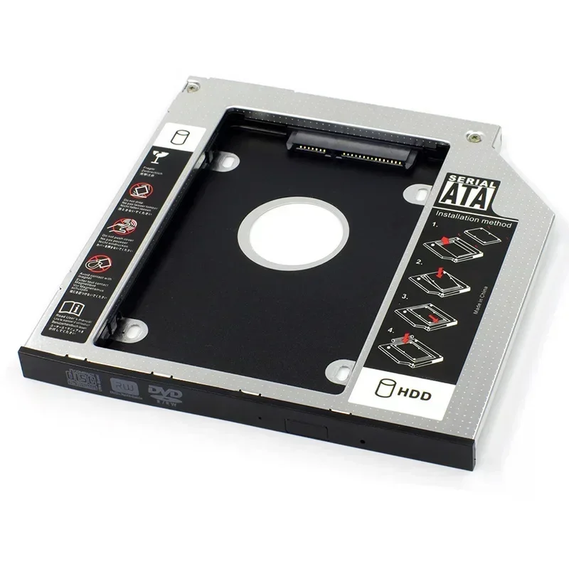 9.5mm 12.7mm Aluminum 2nd Second Hdd Caddy SATA 3.0 Optibay 2.5'' SSD DVD CD-ROM Enclosure Adapter Hard Disk Drive