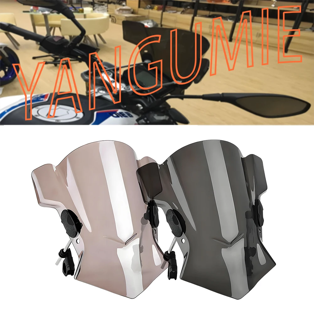 

Motorcycle Street Bike Front Windscreen Wind Deflector with Bracket Compatible with Handlebars 22/25/28mm for Modified Vehicles