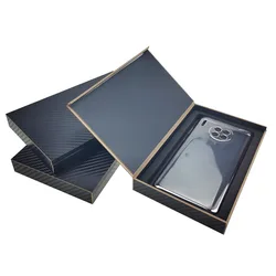 Flip Top Customized Design Luxury Cardboard Packaging Black Paper Package Empty Mobile Phone Box 4a1