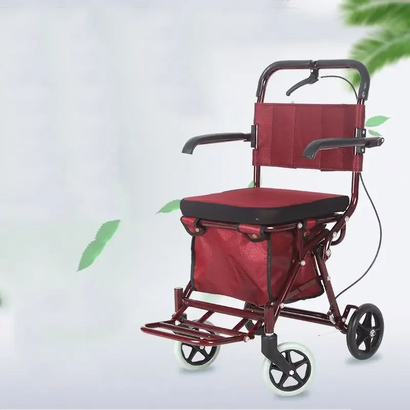 Supermarket trolley With seat front wheel walker shopping stroller for the elderly