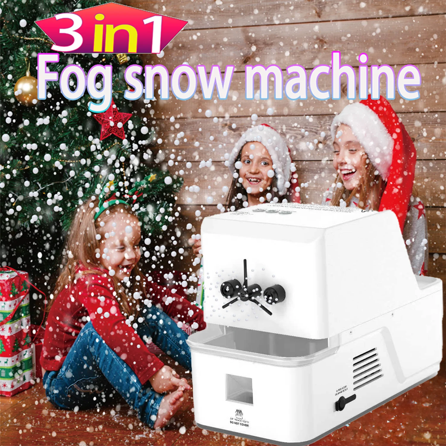 Máquina de nieve antiniebla 3 en 1 burbuja, nieve antiniebla, niebla para fiesta de boda, regalo de cumpleaños, juguete para niños de Halloween y Navidad al aire libre o interior