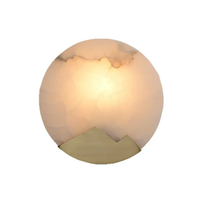 

New Chinese Nordic simple marble living room wall lamp bedroom bedside personalized stairs balcony corridor background wall lamp