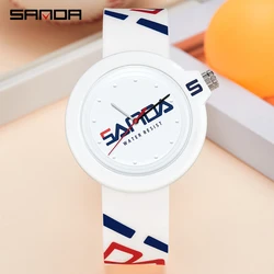 SANDA-reloj de cuarzo con personalidad para mujer, accesorio deportivo de lujo, resistente al agua hasta 50M, con esfera de tendencia, novedad de 2023, gran oferta, 3201