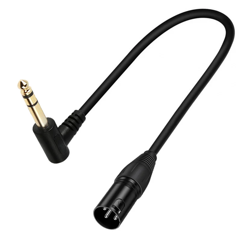 90 Degree Right Angle 1/4 Inch TRS to XLR Male Balanced Signal Interconnect Cable Quarter inch to XLR Patch Male Jack TRS Cable