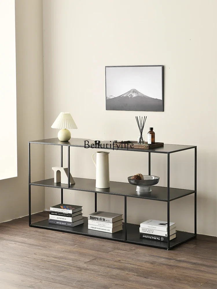 Wrought iron short bookcase floor-to-ceiling living room storage rack office custom display rack