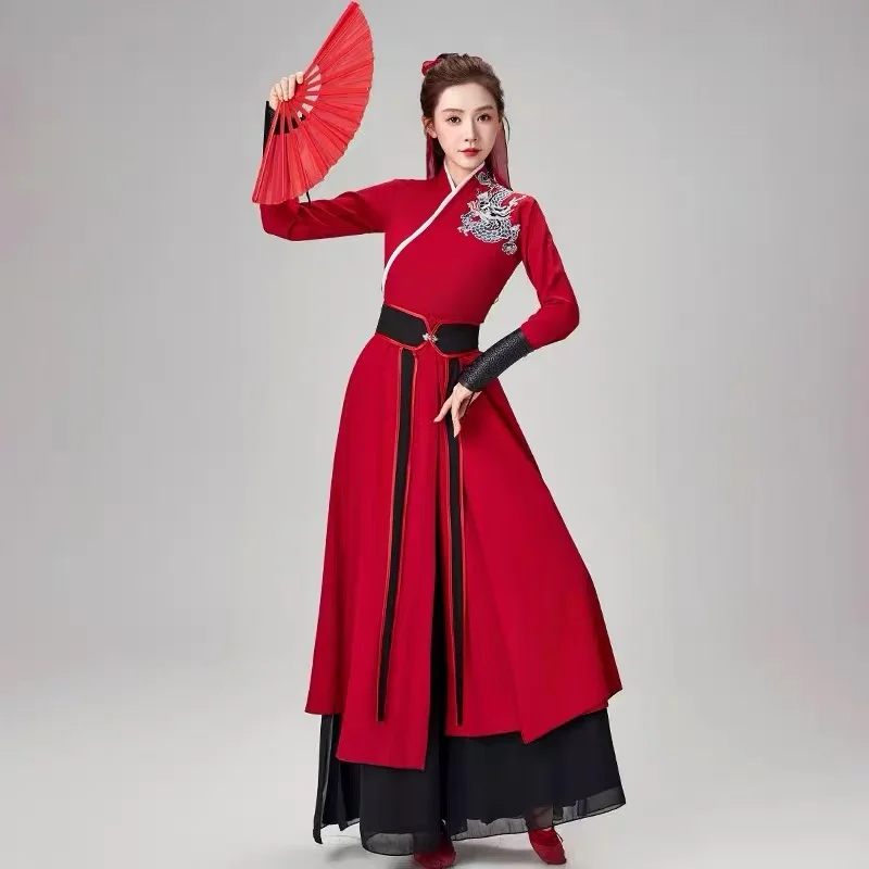 

Traditional Chinese Wushu Kung Fu Clothing Women's Dragon Embroidery Sword Dance Suits Retro Carnival Party Performance Costume