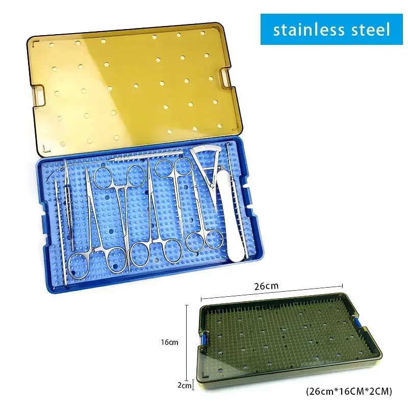 TitaniumSteel Dental Disinfection Box Sterilizer Tray Cataract Surgery Instrument Kit Autoclavable Ophthalmic Instrument Dentist