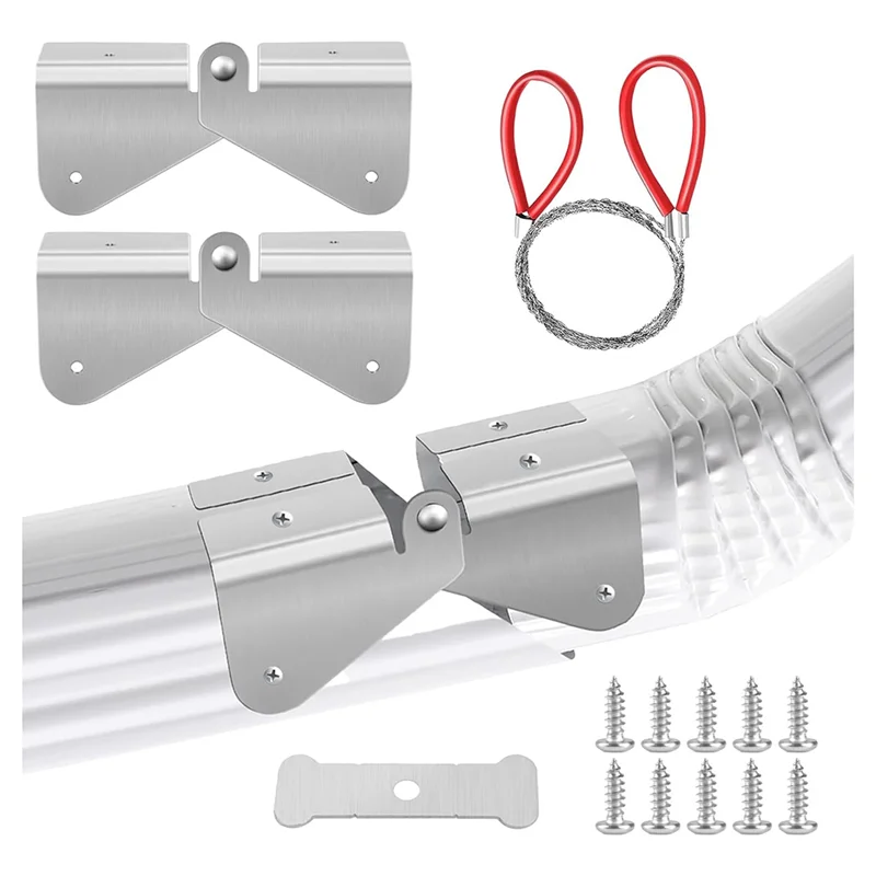 Gutter Downspout Hinges,1 Pair/2 Pcs Gutter Extension Hinge,Down Spout Drain Extension Hinge,For Square Rectangle Gutter-AB52