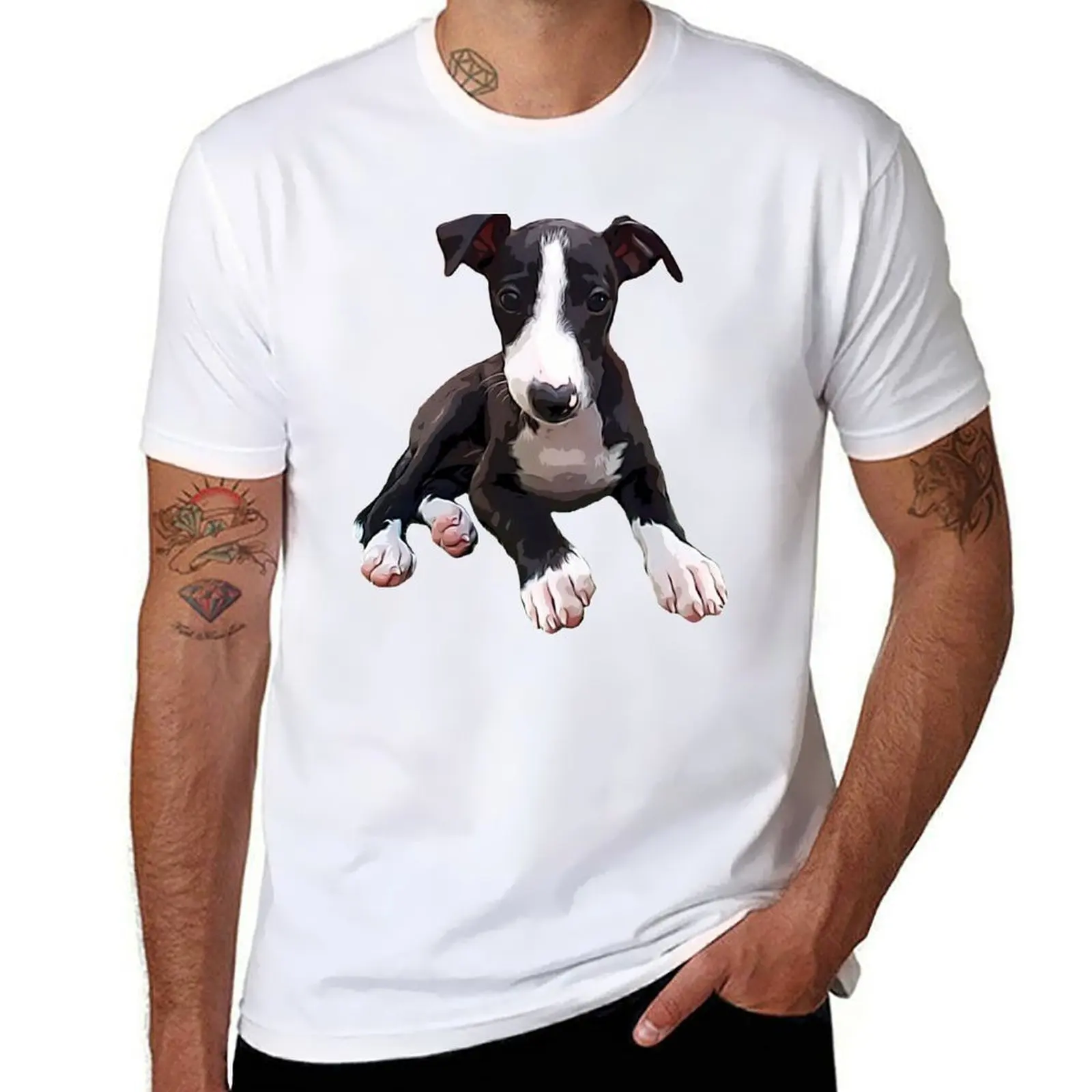 

Italian Greyhound Puppy Dog T-Shirt man t shirts for men cotton tshirt 100% T-Shirt