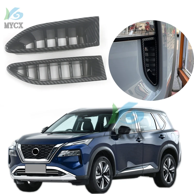 

2PCS ABS Black silver Front Fog Light Cover Fog Lamp Frame Trim For nissan x-trail x trail xtrail T33 2021 2022 Car Accessories