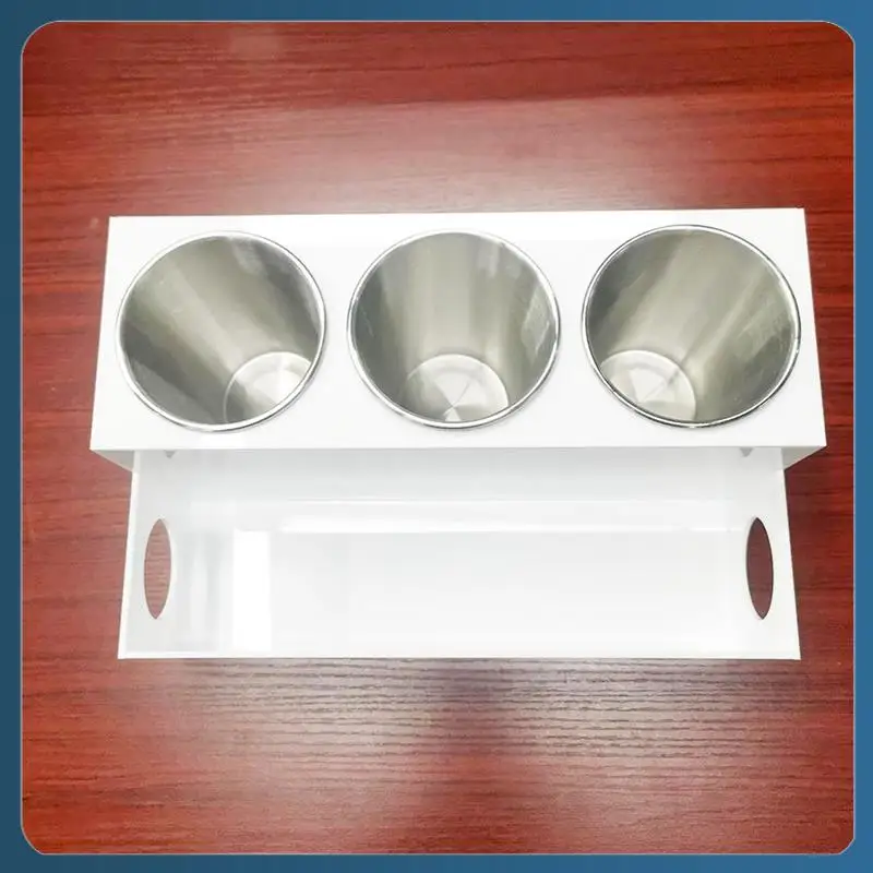 

AB02 Hair Tool Organizer Acrylic Countertop Hair Dryer And Styling Holder Makeup Toiletries Vanity Storage Stand With Cups C Dur