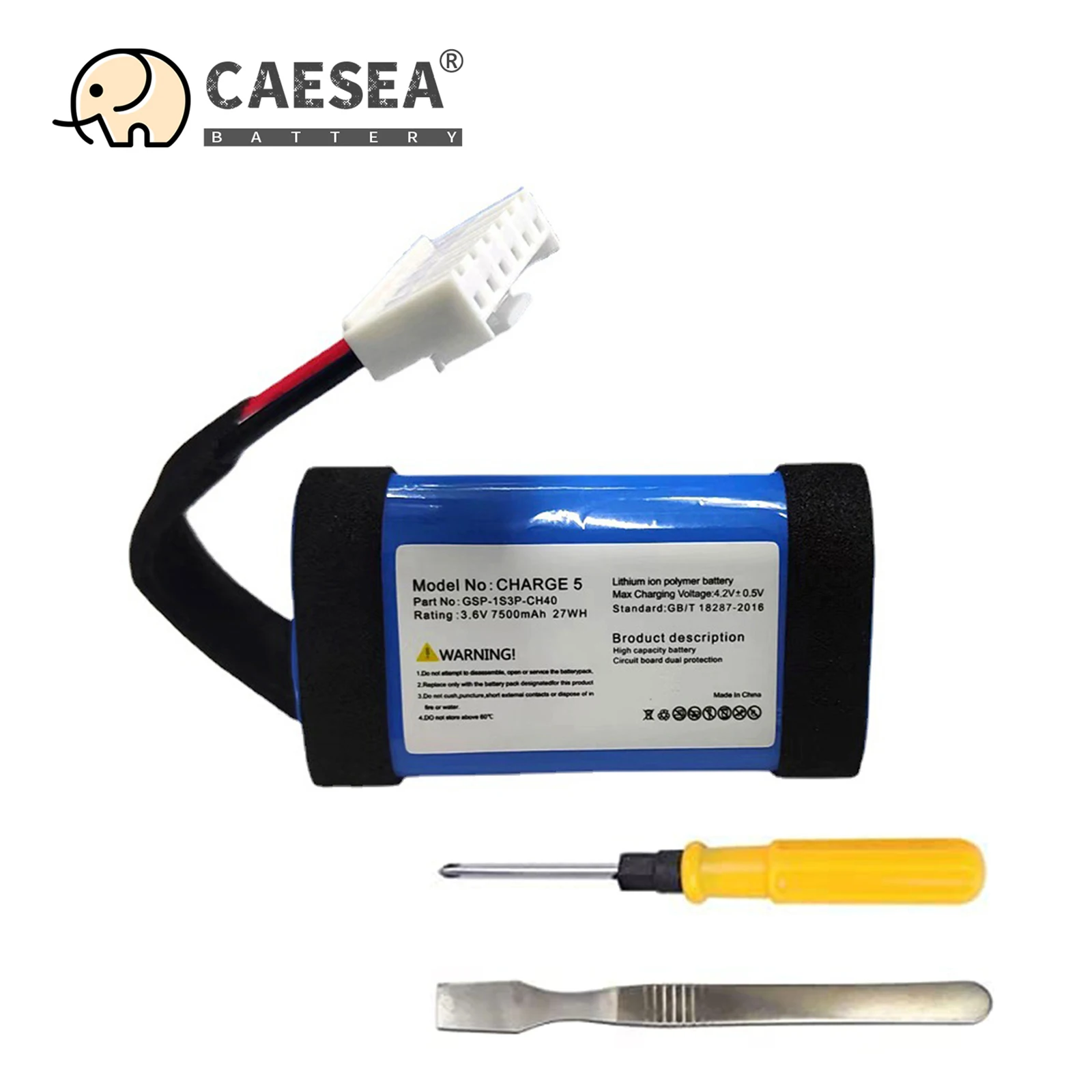 

CAESEA 3.6V 7500mAh Li-ion Replacement Battery for JBL Charge 5 CHARGE5BLUAM Battery GSP-1S3P-CH4A