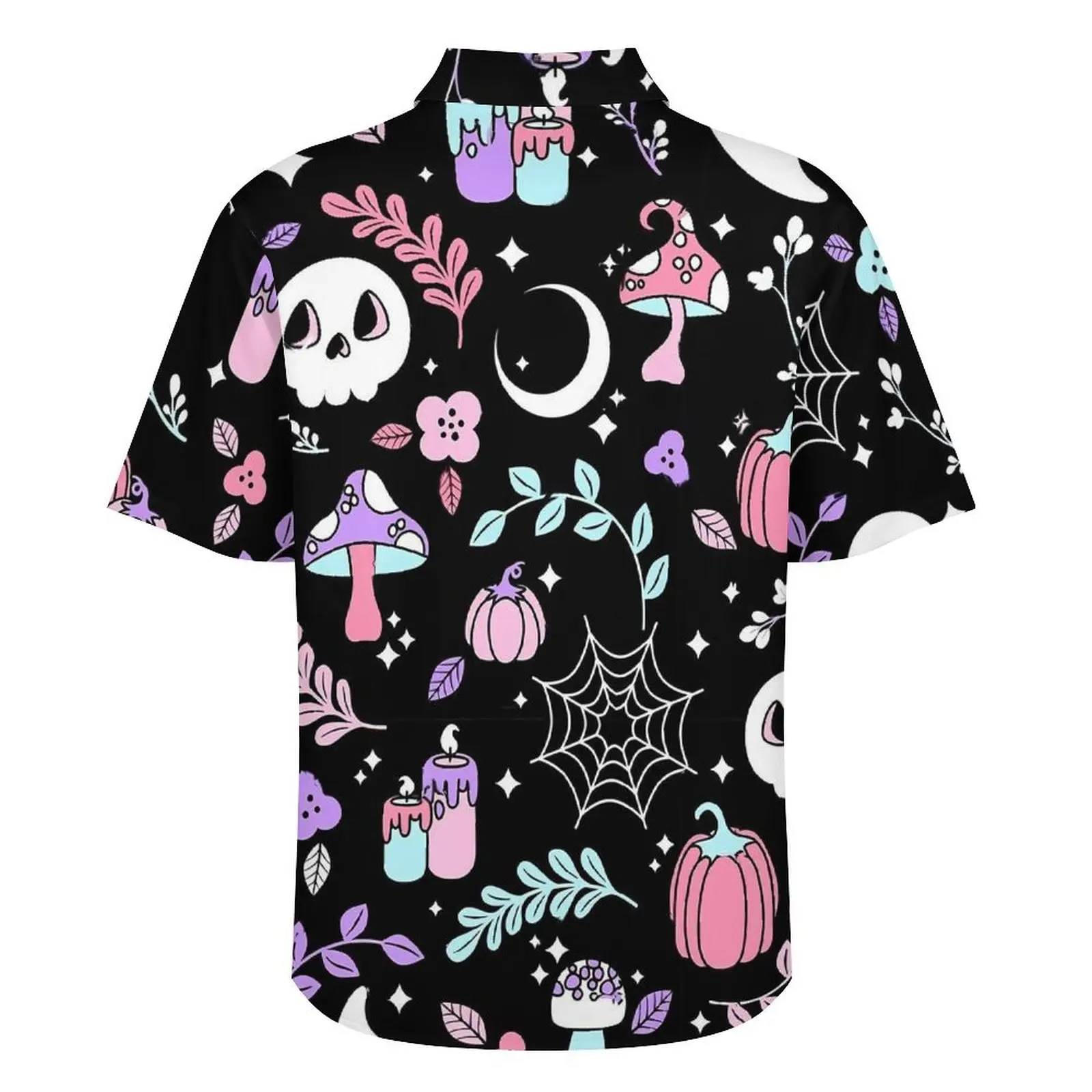 Happy Haunts Camisa de praia Halloween Ghost Hawaii Camisas casuais masculinas blusas legais de manga curta Y2K Roupas gráficas de rua