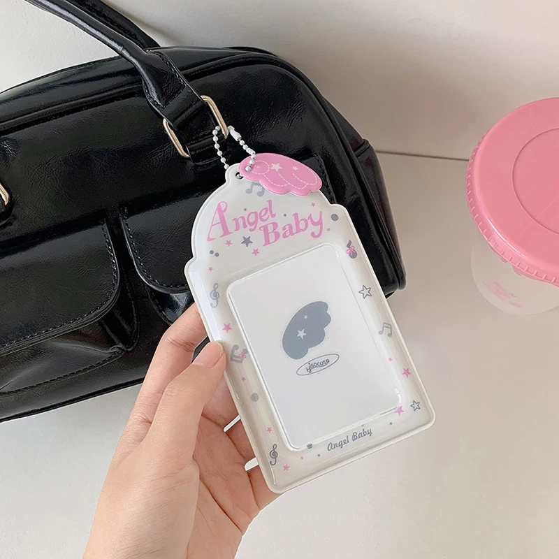 1Pcs Sweet Angel Wings Card Cover Display Pendant 3inch Photocard Holder Small Card Holder DIY INS Photo Cover