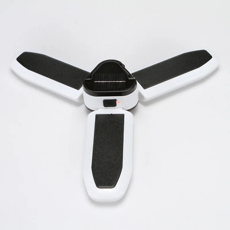 Three-leaf Multi-function Lamp Outdoor Solar Charging Camping Lamp Outdoor USB Emergency Lamp with Magnet Camping Supplies