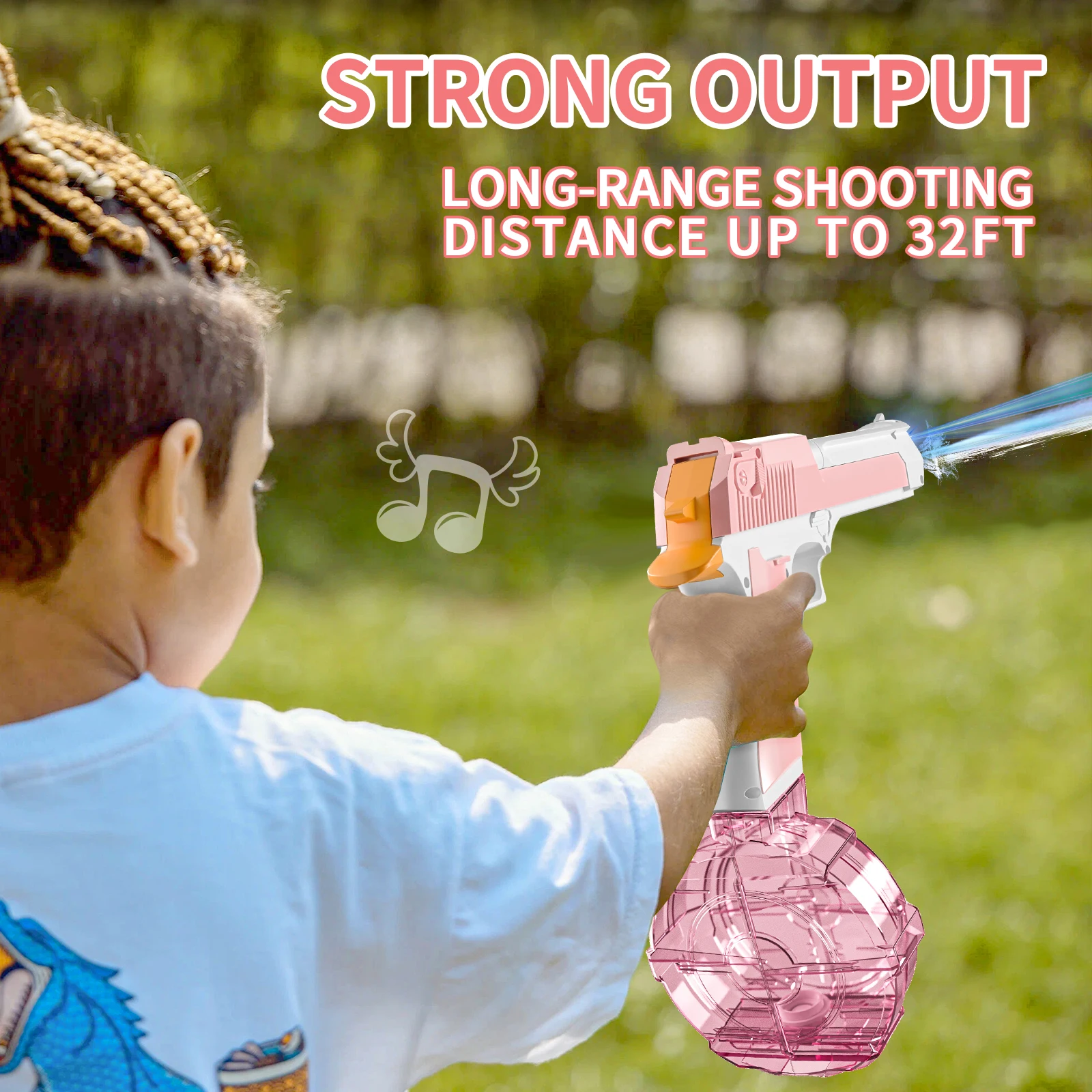 2024 New Desert Eagle Water Gun Lighted Bullet Drum Version Desert Eagle Continuous Pink Water Gun Toys Beach Water Fight Toys