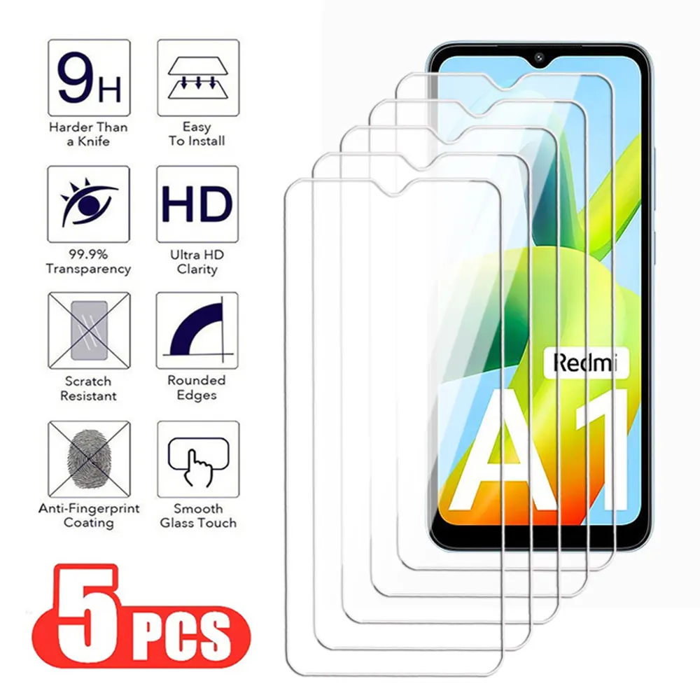 4Pcs Tempered Glass For Xiaomi Redmi Note 8 9 Pro Max 8T 9S 9T A1 A2 Plus Screen Protector For Redmi 8A 9A 9T 9C NFC Glass Film