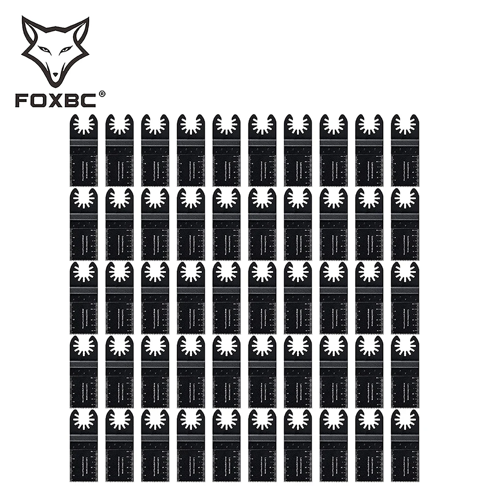 

FOXBC 50pcs Wood Oscillating Multitool Quick Release Saw Blades fits Dewalt, Bosch, Craftsman, Ridgid, Ryobi, Makita