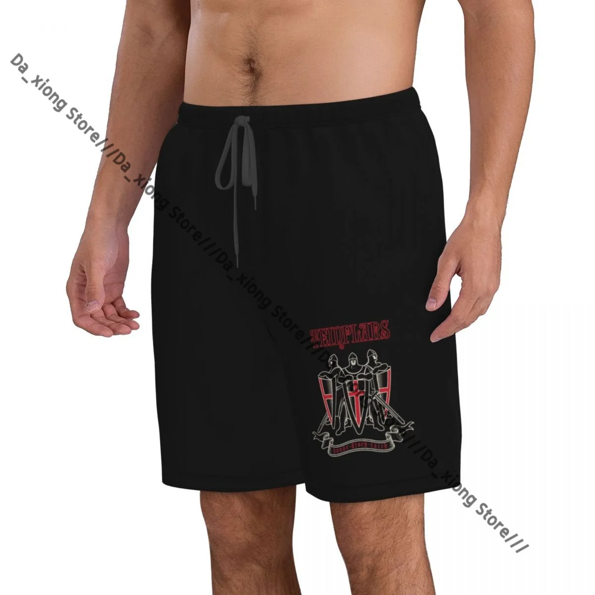 Men's Beach Short Swim Shorts Three Warrior Knight Surfing Sport Board Shorts Swimwear