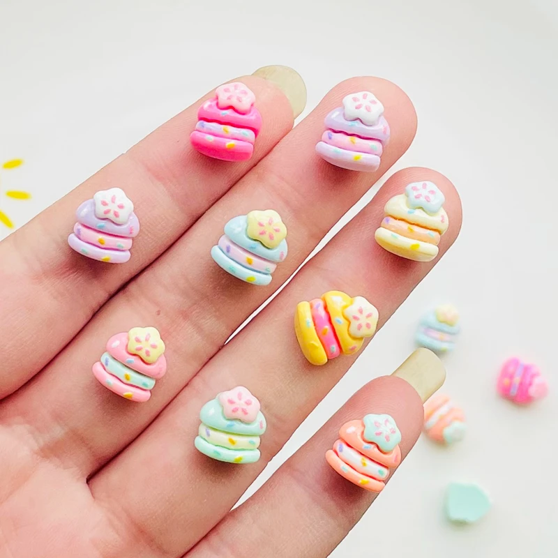 30 Pcs New Cute Bright Surface Cartoon Macaron Color Thousand Layer Cake Resin Scrapbook Diy Jewelry Hairpin Accessories