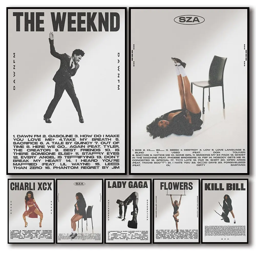 SZA The Weeknd Music Art Canvas Print Poster Classic Album Cover Wall Decor for Home Room