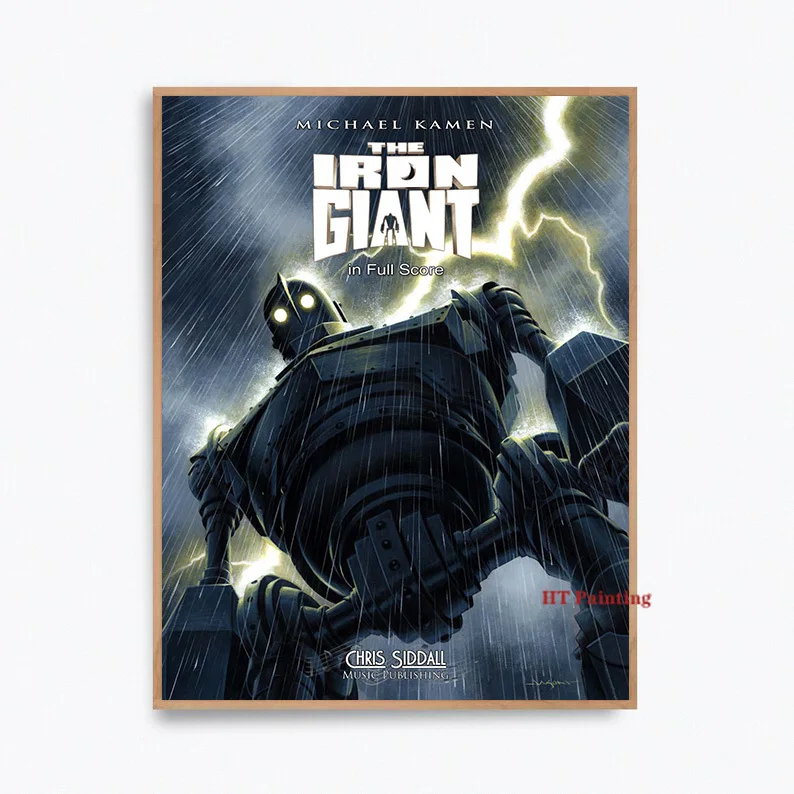 Vintage Classic Anime Movie The Iron Giant Film Poster Canvas Printed Auto Robot Wall Art Pictures Home Room Decor Gift