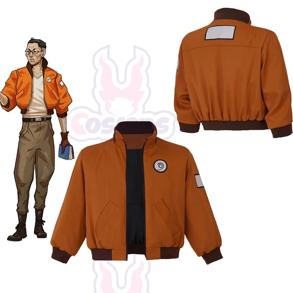 Disfraz de Kim Kitsuragi de Disco Elysium, Chaqueta Cosplay, Abrigo Naranja para Adultos, Disfraz para Halloween, Navidad, Carnaval, Fiesta, Juego de Roles