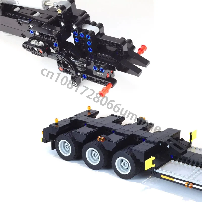 MOC Custom MARK Low Boy Trailer fit for Mark Anthem 42078 Truck Building Blocks DIY Bricks Cars Model Children Toy Birthday Gift