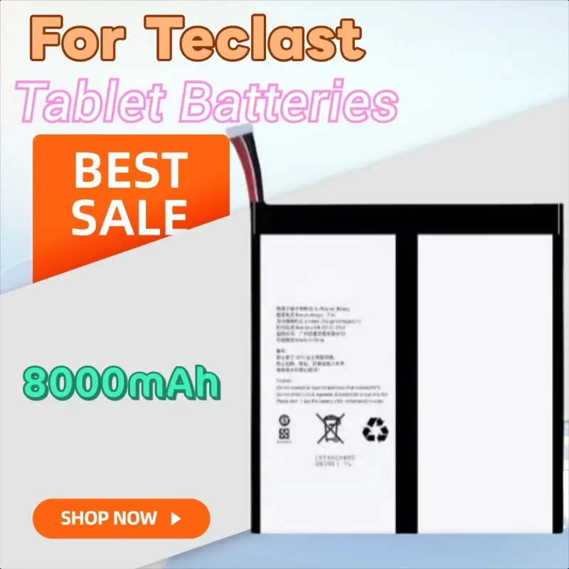 

High Capacity 8000mAh Tablet Battery for Teclast T40 Pro T40 Plus Tpad A10S T10 T20 T30 T13 T15 M2 A10 A10T
