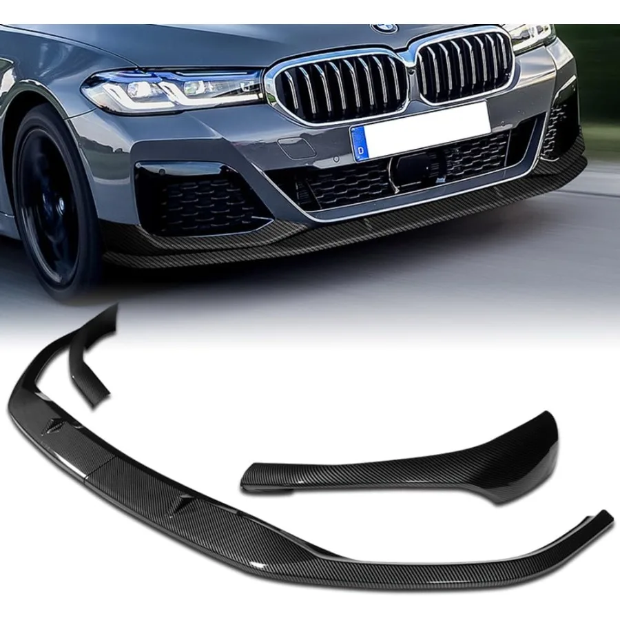 Q1-TECH, 9PCS Front Bumper Lip Side Skirt Extensions Diffuser Compatible with 2021-2023 BMW 5-Series 530e 530i 540i 550i G30 M-