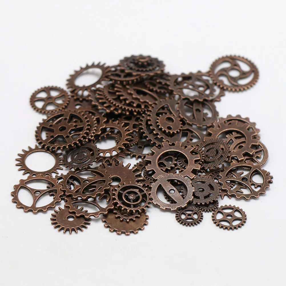 Steampunk Gear Charms 50Pcs Assorted Sizes for DIY Jewelry Necklace Bracelet Keychain Crafts