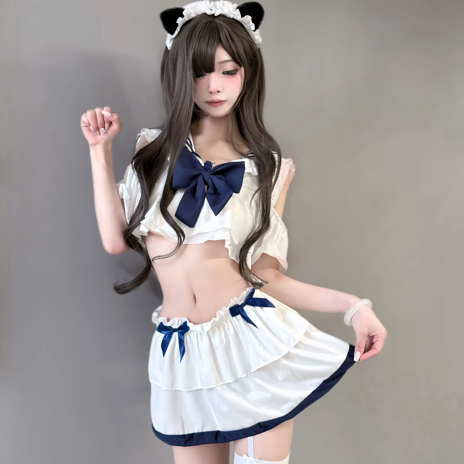 

Сексуальное приглашение, прозрачный женский жилет, комплект Qui Atta Pure Sailor JK orm Stoing Bed Atta Soft Girl orm Suit