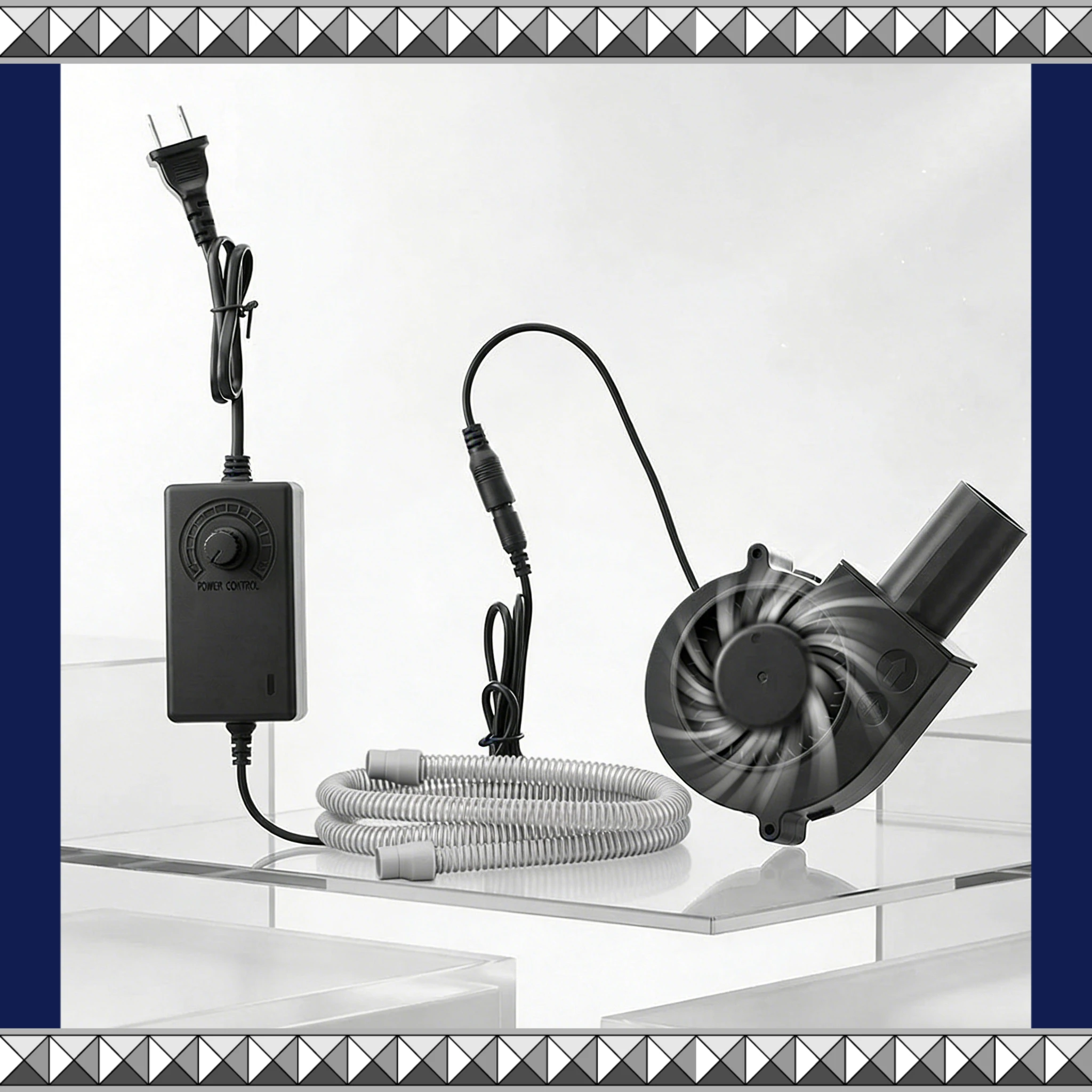 

Универсальный вентилятор-сушилка для шлангов CPAP/BIPAP, очиститель воздуховодов, очиститель-воздуходувка для сушки после мытья, с трубкой 1,8 м 22 мм