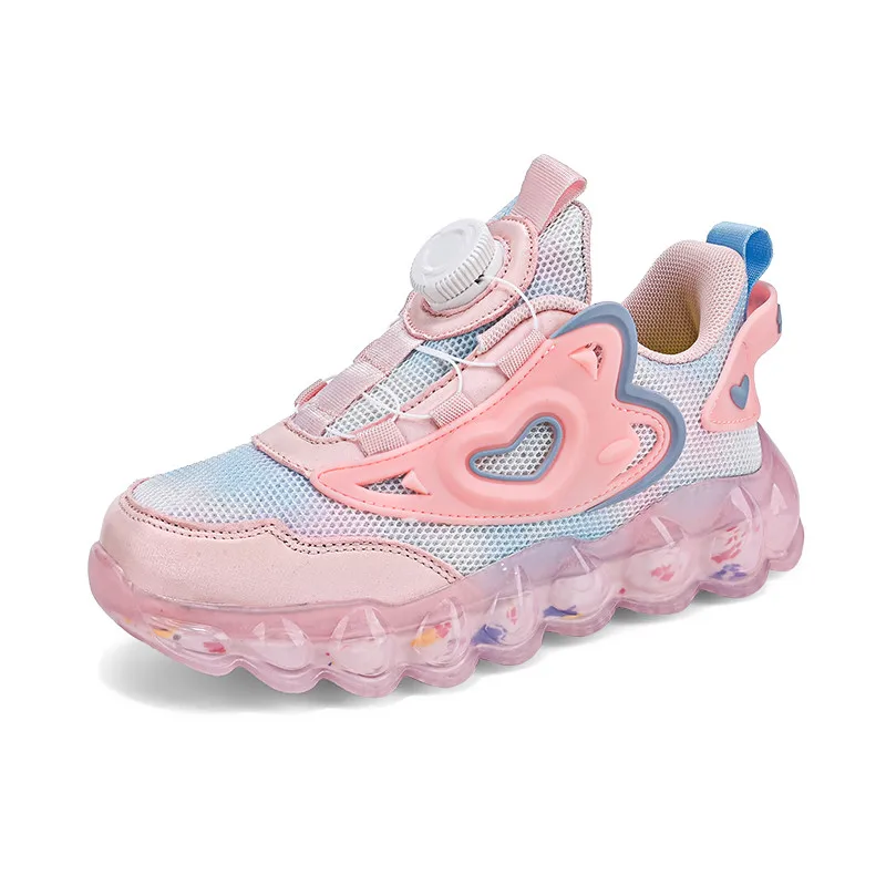 Kids Spring Sneakers Girls School Casual Shoes Outdoor Breathable Running Shoes Light Soft Tenis Pink Non-slip Children Shoes