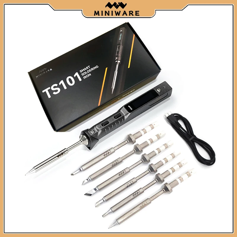 MINIWARE TS101 Soldering Iron Electric 65W LCD MINI Temperature Adjustable Programming New TS100 Soldering Iron Upgrade