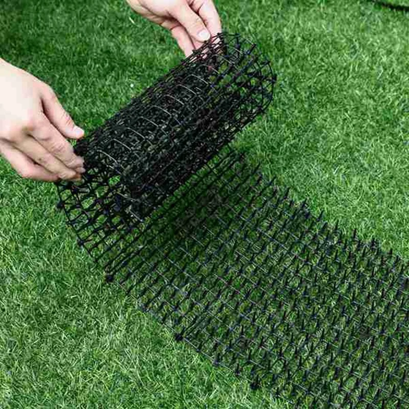 Black Cat Scat Mat With Spikes,Digging Cat Deterrent Devices Prickle Strips Roll Anti Kitten Stopper Training Network