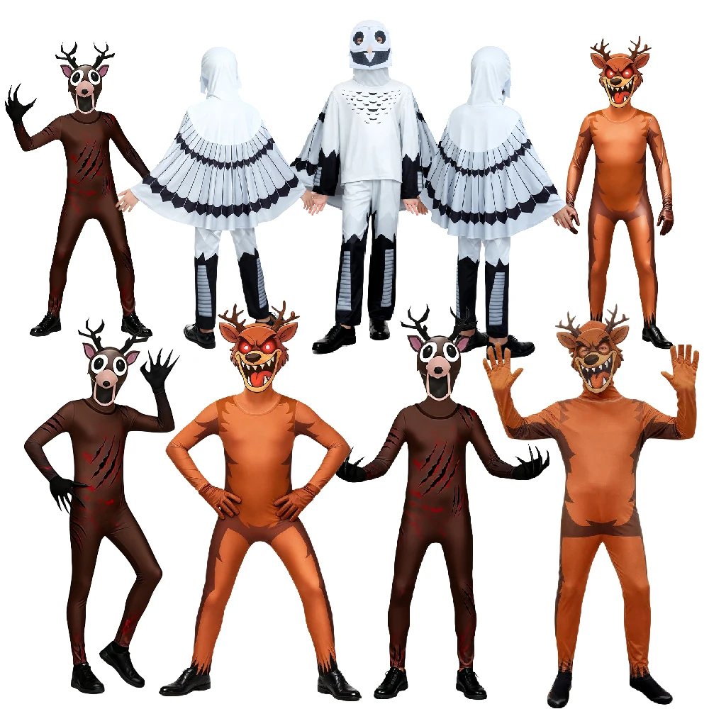 أزياء الهالوين إلك ليالي في الغابة الغزلان للأطفال أزياء تنكرية لحفلة بومة الغزلان 99 ليلة لعبة رعب الغابات مجموعة أزياء لعب الأدوار #1